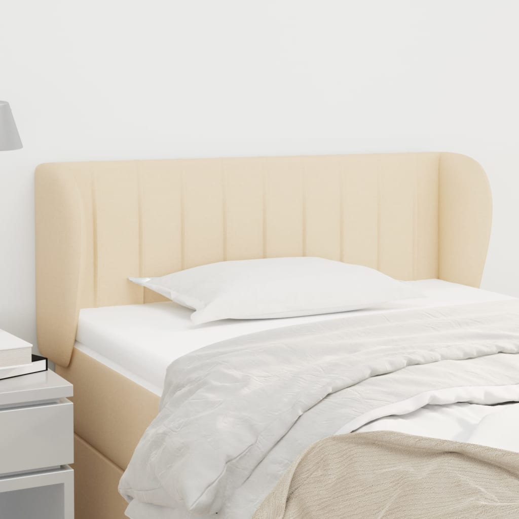 Testiera ad Orecchio Crema 93x23x78/88 cm in Tessuto