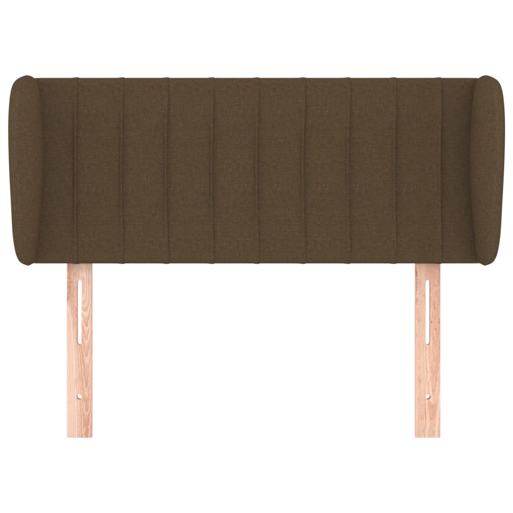 Testiera ad Orecchio Marrone Scuro 103x23x78/88 cm in Tessuto