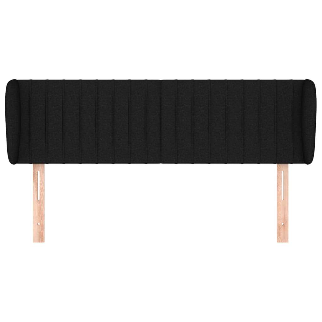 Testiera ad Orecchio Nera 147x23x78/88 cm in Tessuto