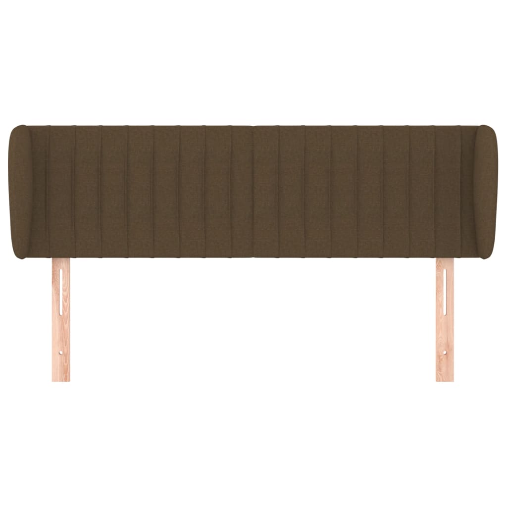 Testiera ad Orecchio Marrone Scuro 147x23x78/88 cm in Tessuto