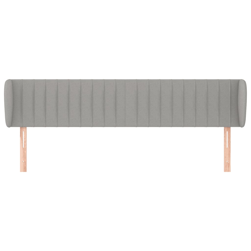 Testiera ad Orecchio Grigio Chiaro 163x23x78/88 cm in Tessuto