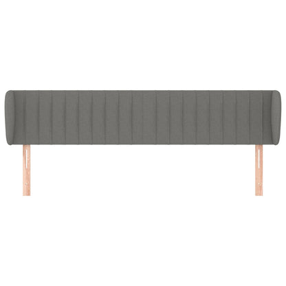 Testiera ad Orecchio Grigio Scuro 163x23x78/88 cm in Tessuto