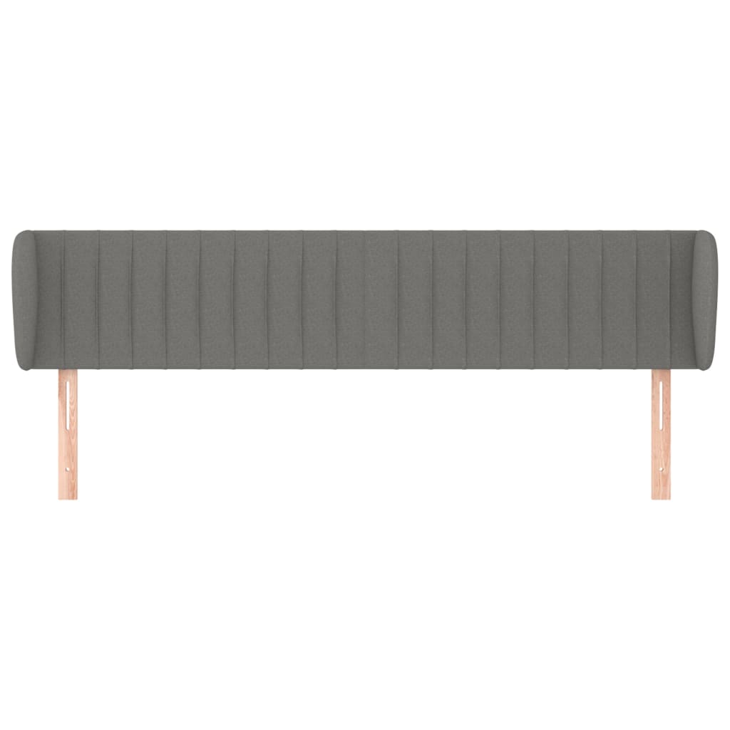 Testiera ad Orecchio Grigio Scuro 163x23x78/88 cm in Tessuto
