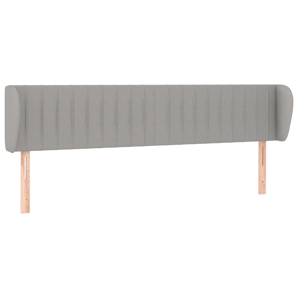 Testiera ad Orecchio Grigio Chiaro 183x23x78/88 cm in Tessuto