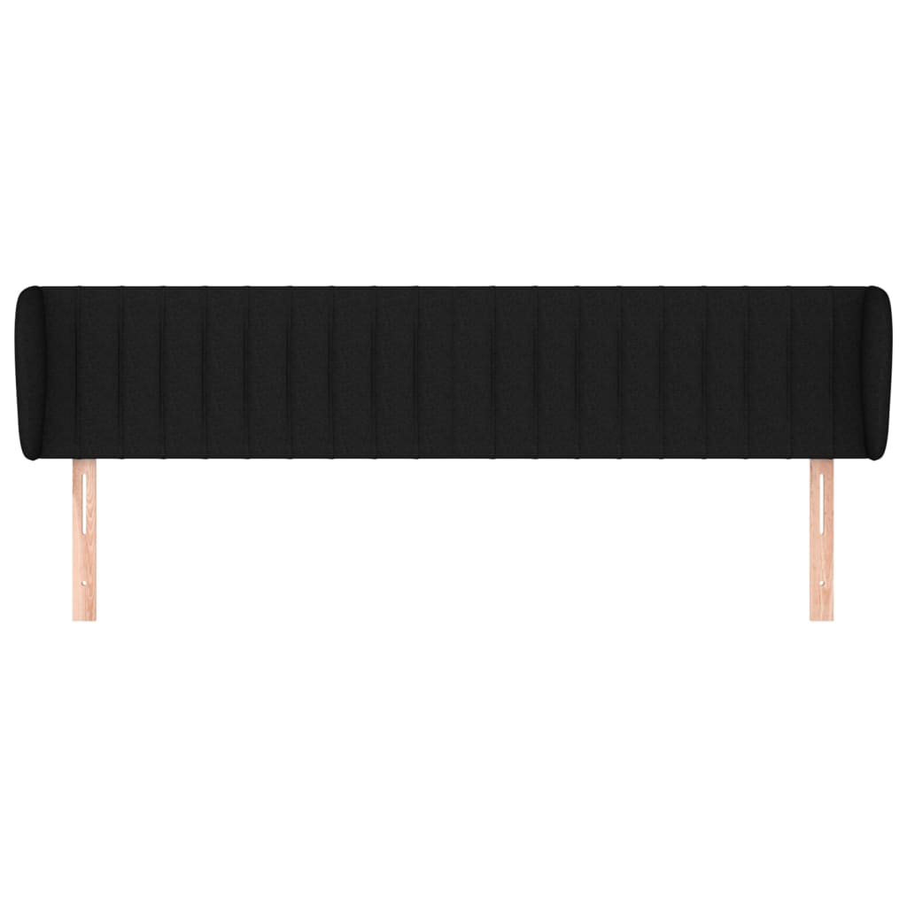 Testiera ad Orecchio Nera 203x23x78/88 cm in Tessuto