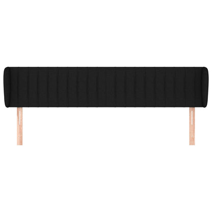 Testiera ad Orecchio Nera 203x23x78/88 cm in Tessuto