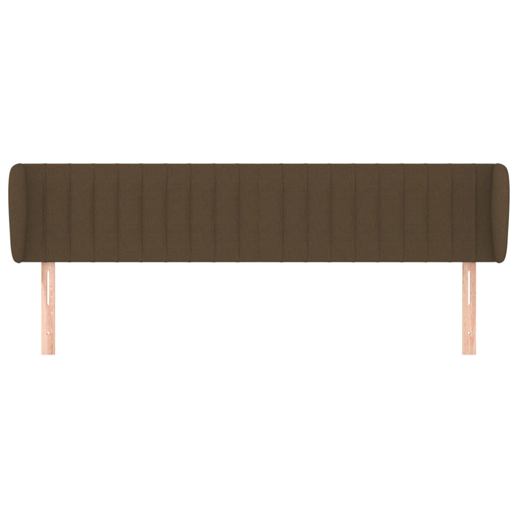 Testiera ad Orecchio Marrone Scuro 203x23x78/88 cm in Tessuto