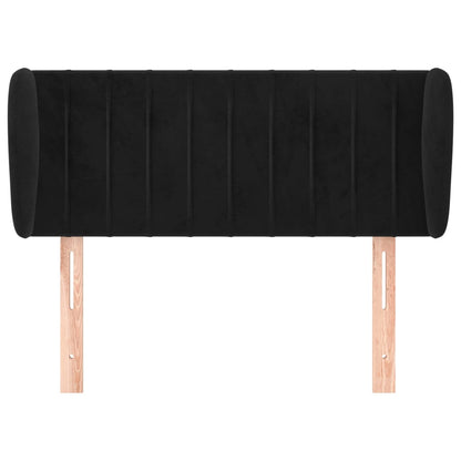 Testiera ad Orecchio Nera 83 x 23 x 78/88 cm in Velluto