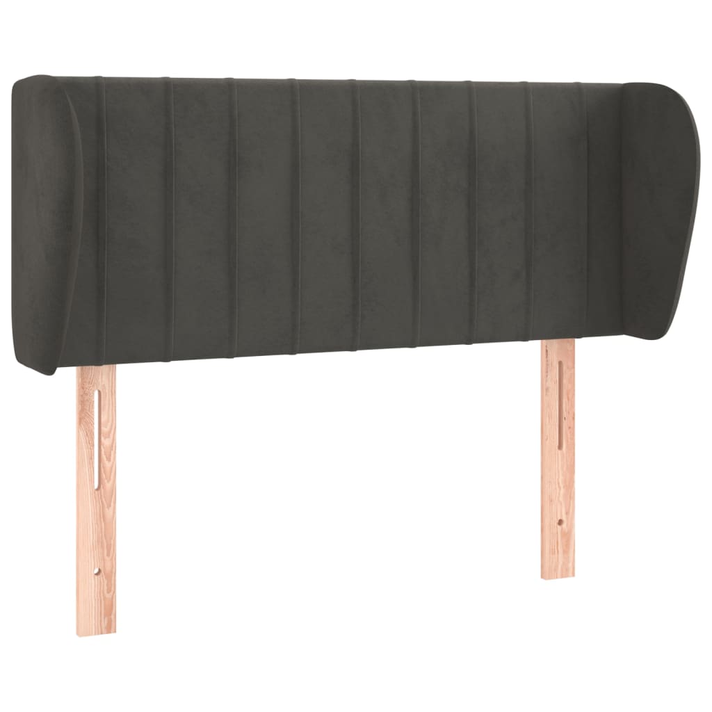Testiera ad Orecchio Grigio Scuro 93x23x78/88 cm in Velluto