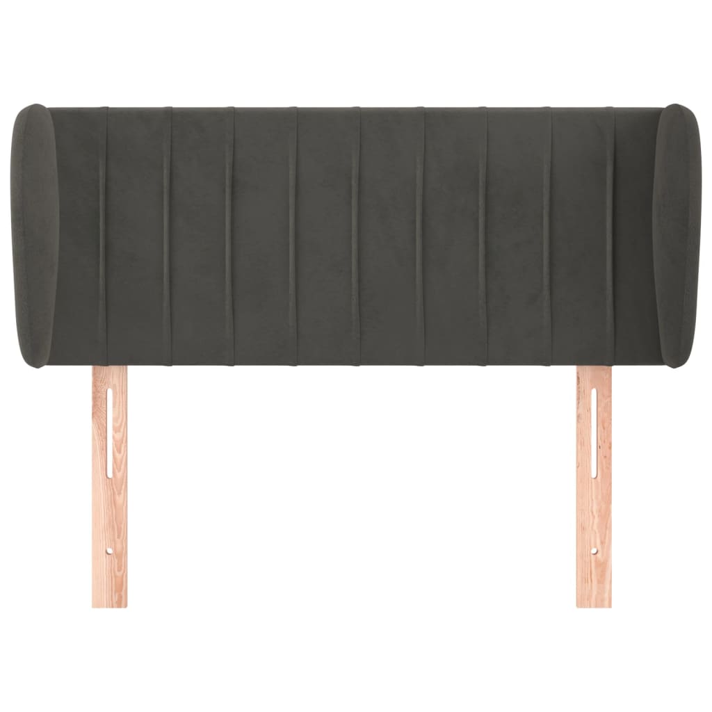 Testiera ad Orecchio Grigio Scuro 93x23x78/88 cm in Velluto