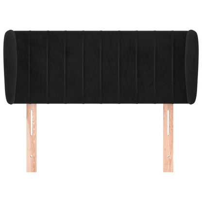 Testiera ad Orecchio Nera 93x23x78/88 cm in Velluto
