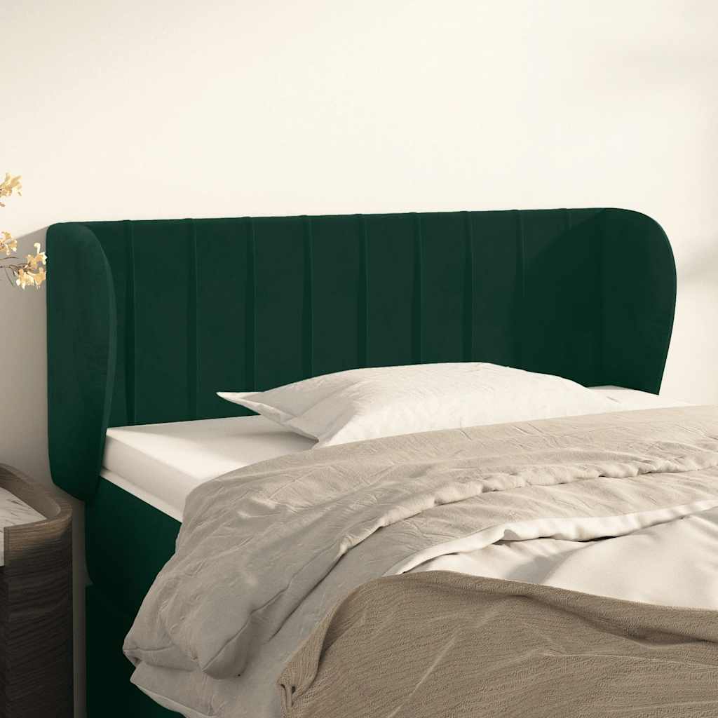 Testiera ad Orecchio Verde Scuro 93x23x78/88 cm in Velluto