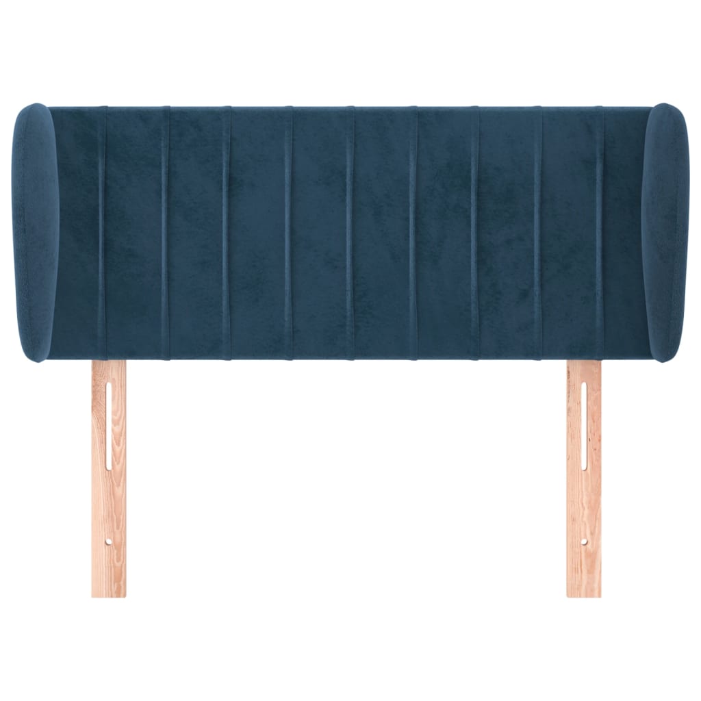 Testiera ad Orecchio Blu Scuro 93x23x78/88 cm in Velluto