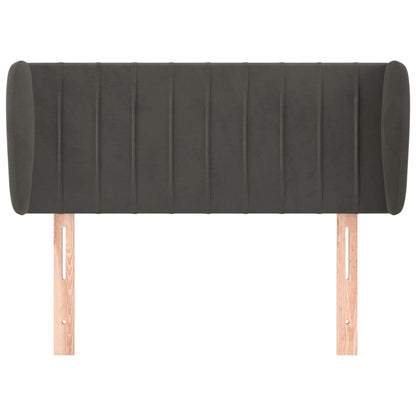 Testiera ad Orecchio Grigio Scuro 103x23x78/88 cm in Velluto