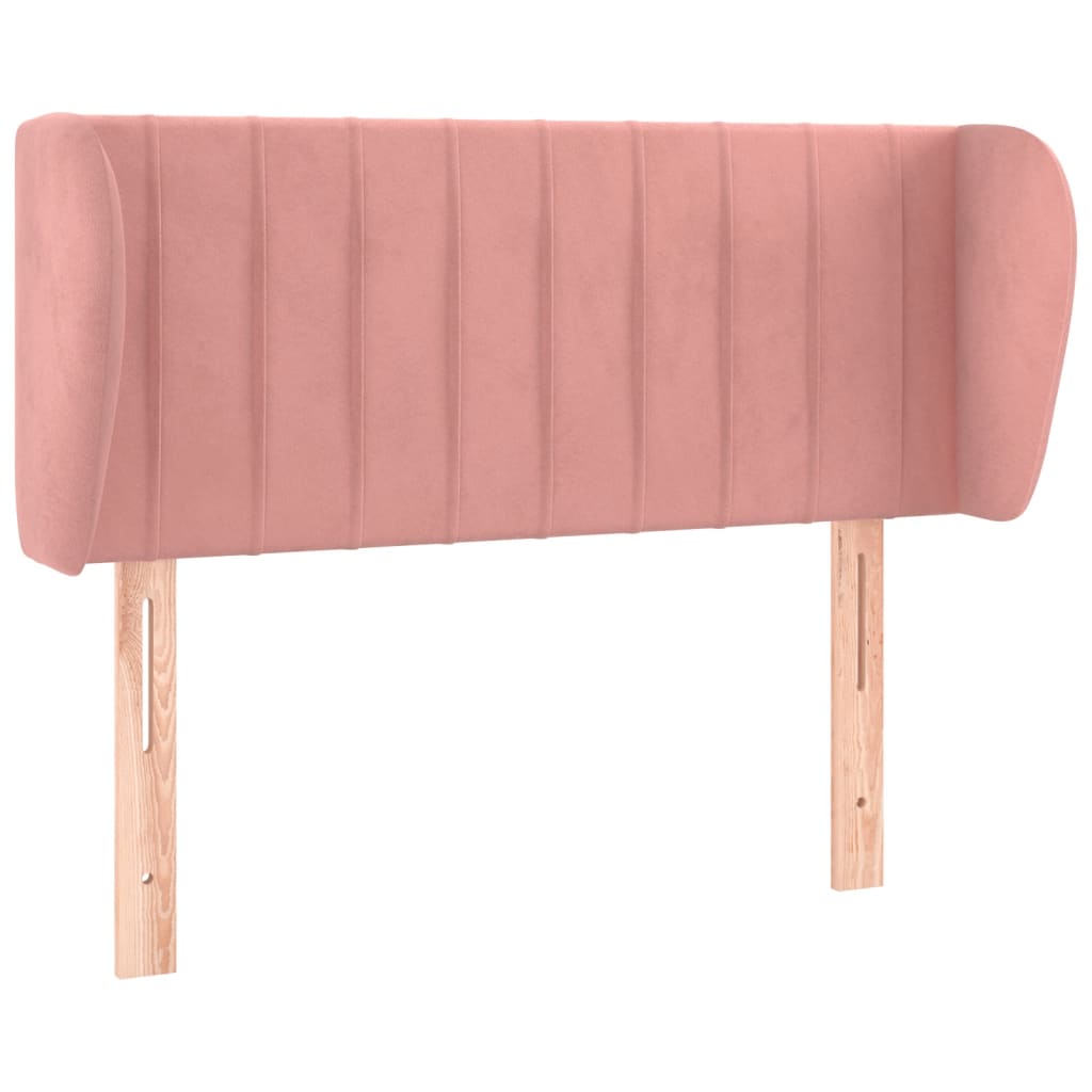 Testiera ad Orecchio Rosa 103x23x78/88 cm in Velluto