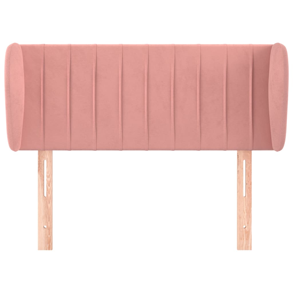 Testiera ad Orecchio Rosa 103x23x78/88 cm in Velluto
