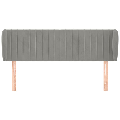 Testiera ad Orecchio Grigio Chiaro 147x23x78/88 cm in Velluto