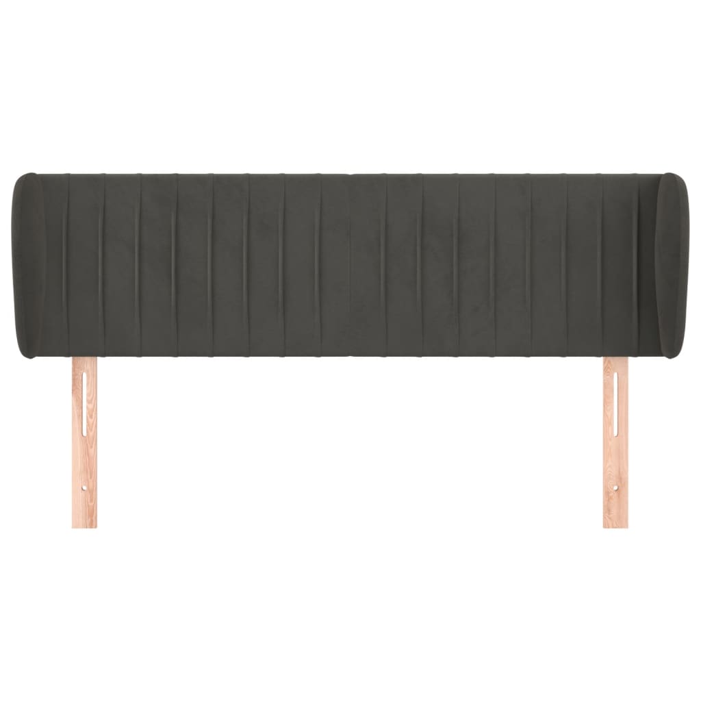 Testiera ad Orecchio Grigio Scuro 147x23x78/88 cm in Velluto