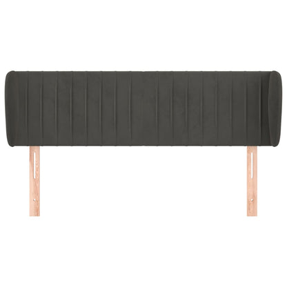 Testiera ad Orecchio Grigio Scuro 147x23x78/88 cm in Velluto