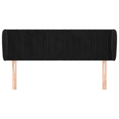 Testiera ad Orecchio Nera 147x23x78/88 cm in Velluto