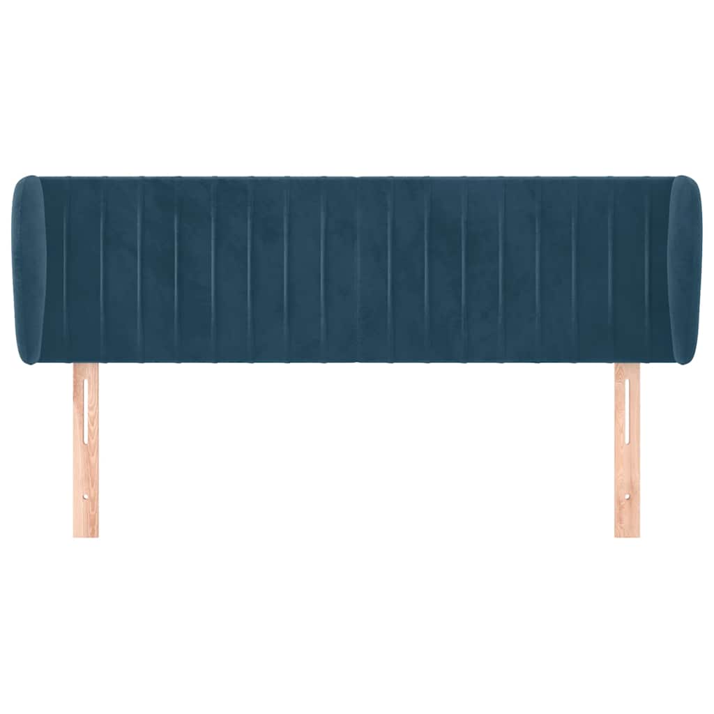 Testiera ad Orecchio Blu Scuro 147x23x78/88 cm in Velluto