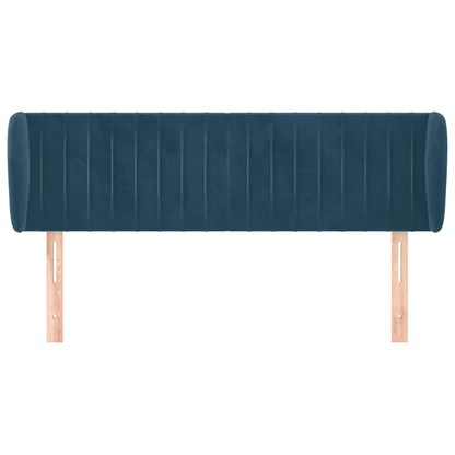 Testiera ad Orecchio Blu Scuro 147x23x78/88 cm in Velluto