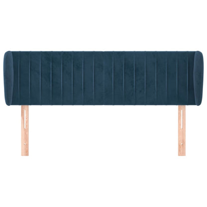 Testiera ad Orecchio Blu Scuro 147x23x78/88 cm in Velluto