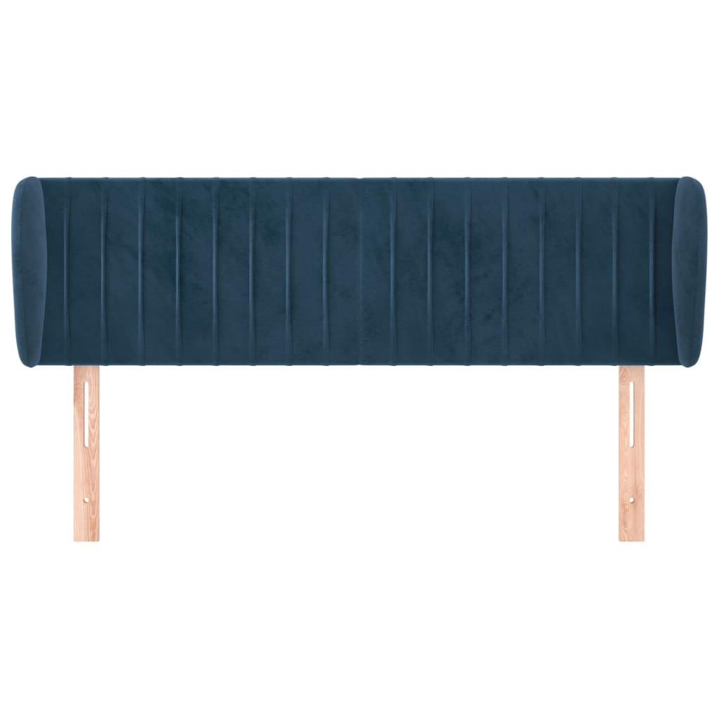 Testiera ad Orecchio Blu Scuro 147x23x78/88 cm in Velluto