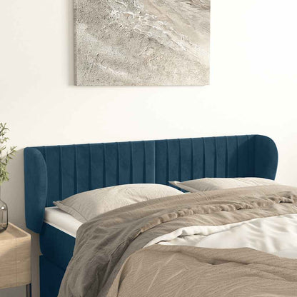 Testiera ad Orecchio Blu Scuro 147x23x78/88 cm in Velluto