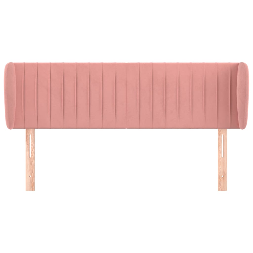 Testiera ad Orecchio Rosa 147x23x78/88 cm in Velluto