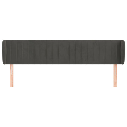 Testiera ad Orecchio Grigio Scuro 163x23x78/88 cm in Velluto