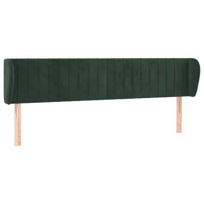 Testiera ad Orecchio Verde Scuro 163x23x78/88 cm in Velluto
