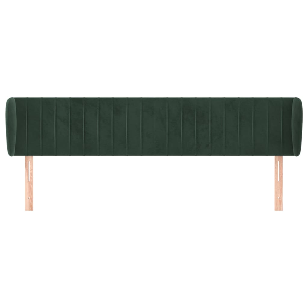 Testiera ad Orecchio Verde Scuro 163x23x78/88 cm in Velluto