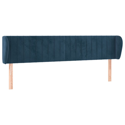 Testiera ad Orecchio Blu Scuro 163x23x78/88 cm in Velluto