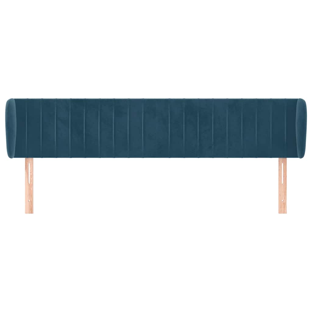 Testiera ad Orecchio Blu Scuro 163x23x78/88 cm in Velluto