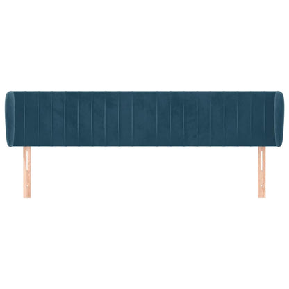 Testiera ad Orecchio Blu Scuro 163x23x78/88 cm in Velluto