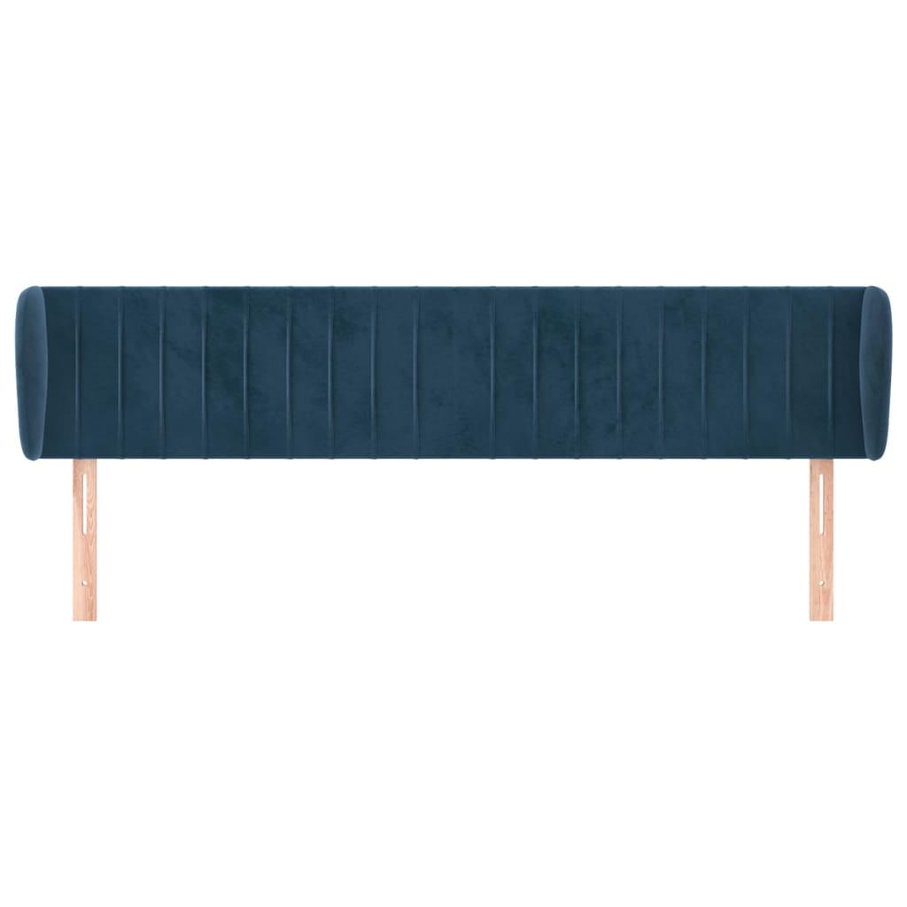 Testiera ad Orecchio Blu Scuro 163x23x78/88 cm in Velluto