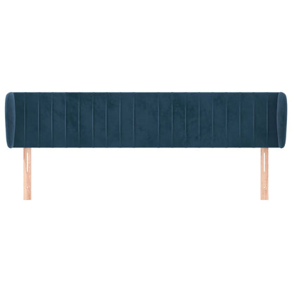 Testiera ad Orecchio Blu Scuro 163x23x78/88 cm in Velluto
