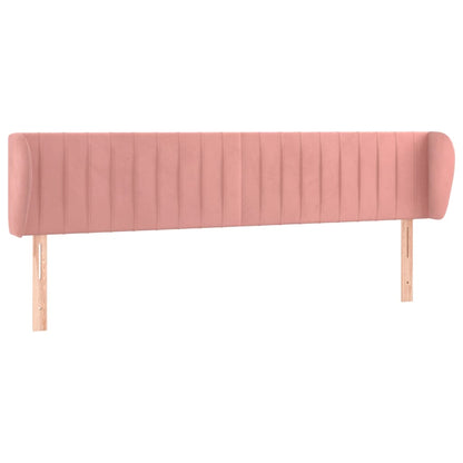 Testiera ad Orecchio Rosa 163x23x78/88 cm in Velluto