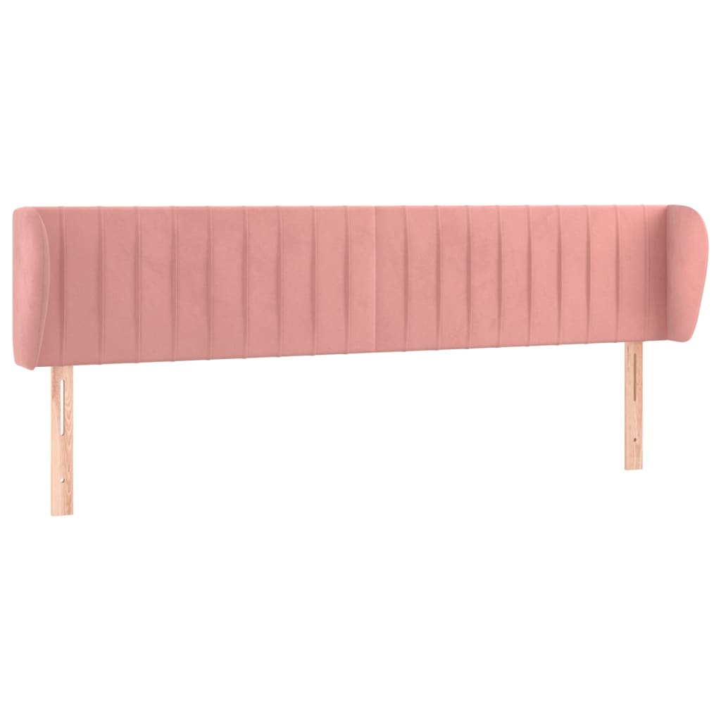 Testiera ad Orecchio Rosa 163x23x78/88 cm in Velluto