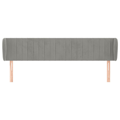 Testiera ad Orecchio Grigio Chiaro 183x23x78/88 cm in Velluto
