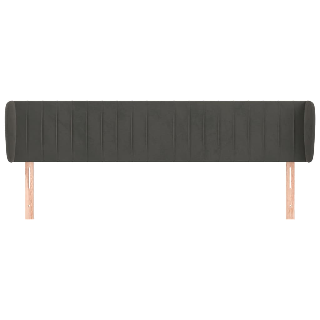 Testiera ad Orecchio Grigio Scuro 183x23x78/88 cm in Velluto