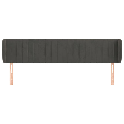 Testiera ad Orecchio Grigio Scuro 183x23x78/88 cm in Velluto
