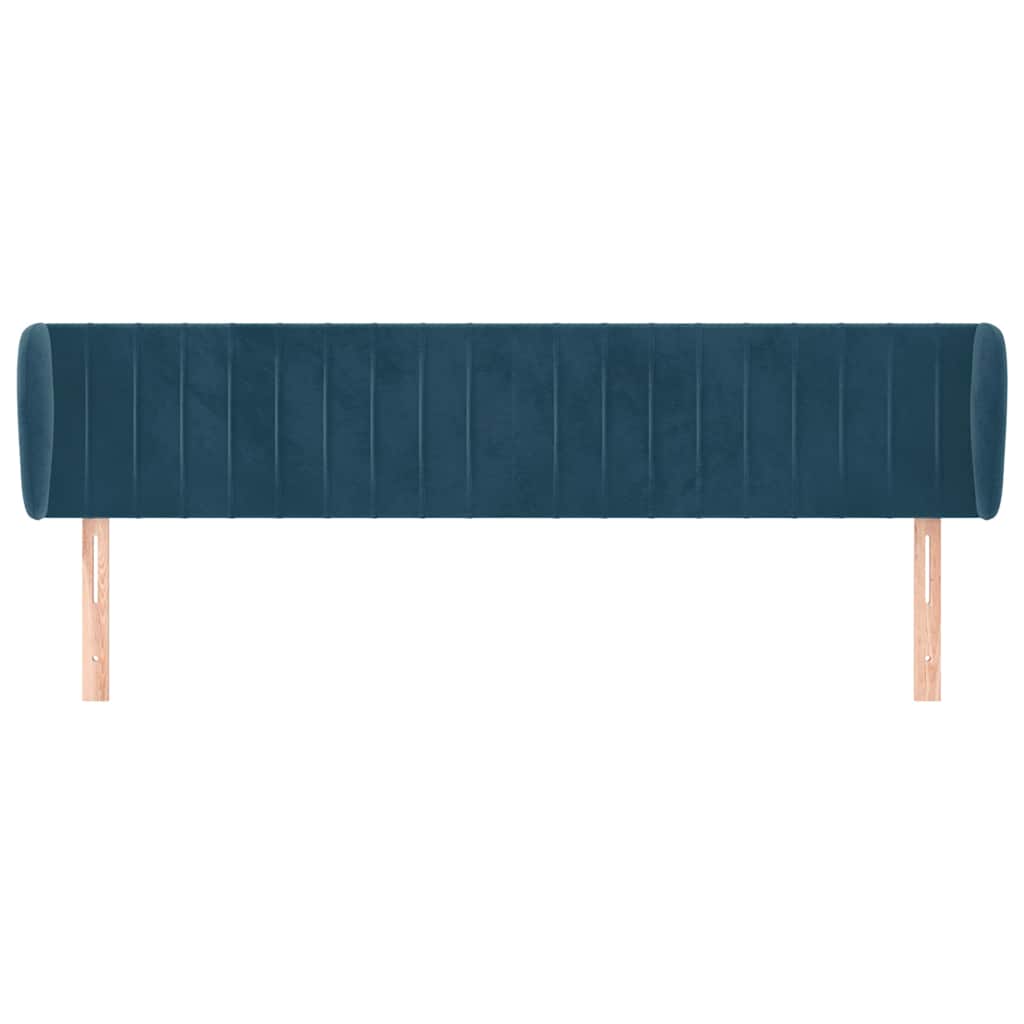 Testiera ad Orecchio Blu Scuro 183x23x78/88 cm in Velluto