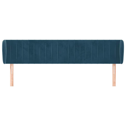 Testiera ad Orecchio Blu Scuro 183x23x78/88 cm in Velluto