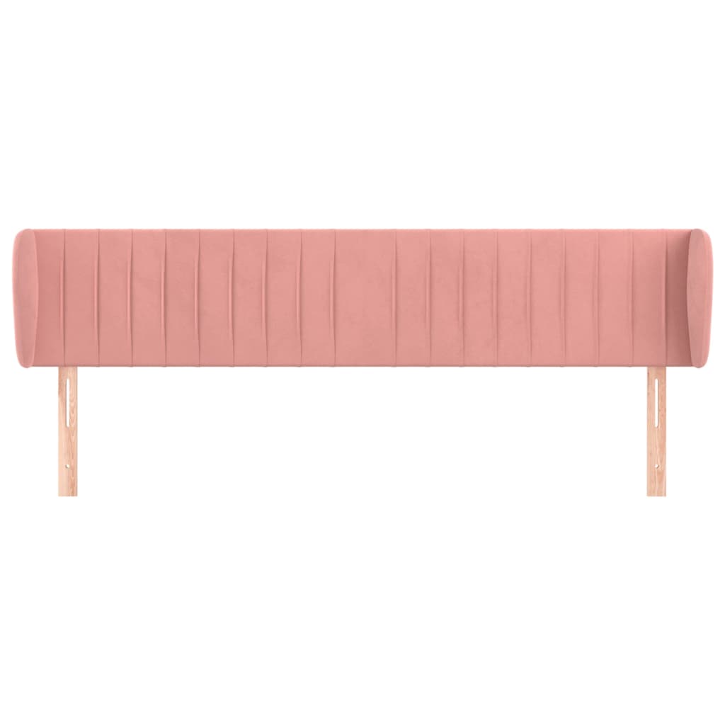 Testiera ad Orecchio Rosa 183x23x78/88 cm in Velluto