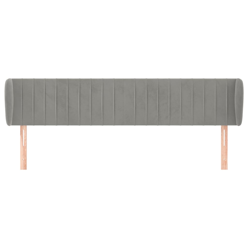 Testiera ad Orecchio Grigio Chiaro 203x23x78/88 cm in Velluto