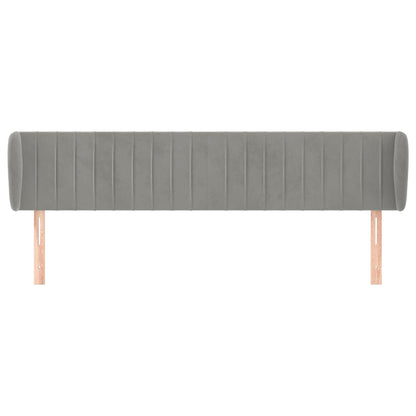 Testiera ad Orecchio Grigio Chiaro 203x23x78/88 cm in Velluto