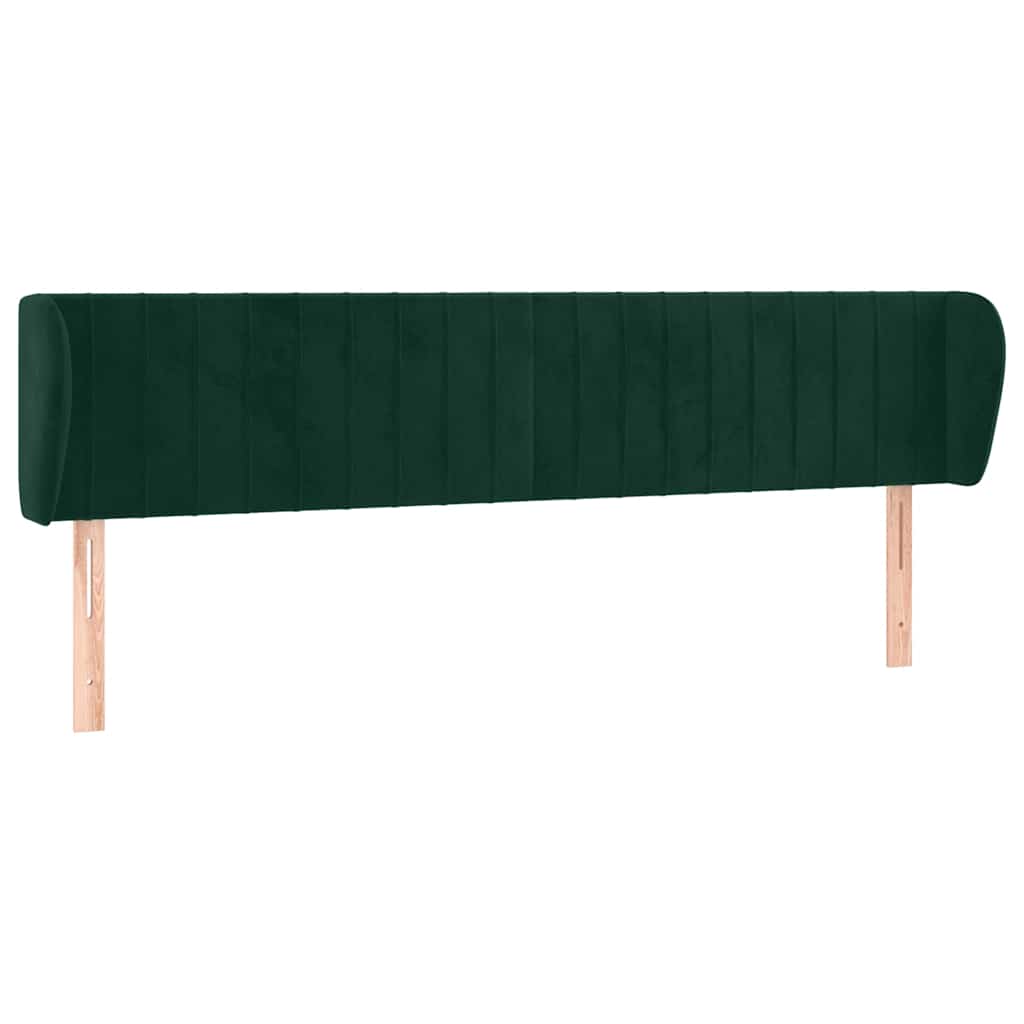 Testiera ad Orecchio Verde Scuro 203x23x78/88 cm in Velluto