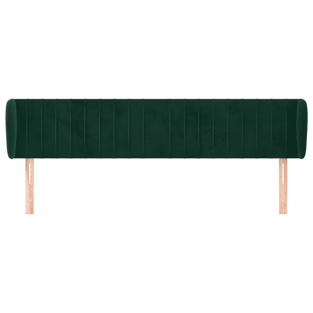Testiera ad Orecchio Verde Scuro 203x23x78/88 cm in Velluto